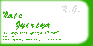mate gyertya business card